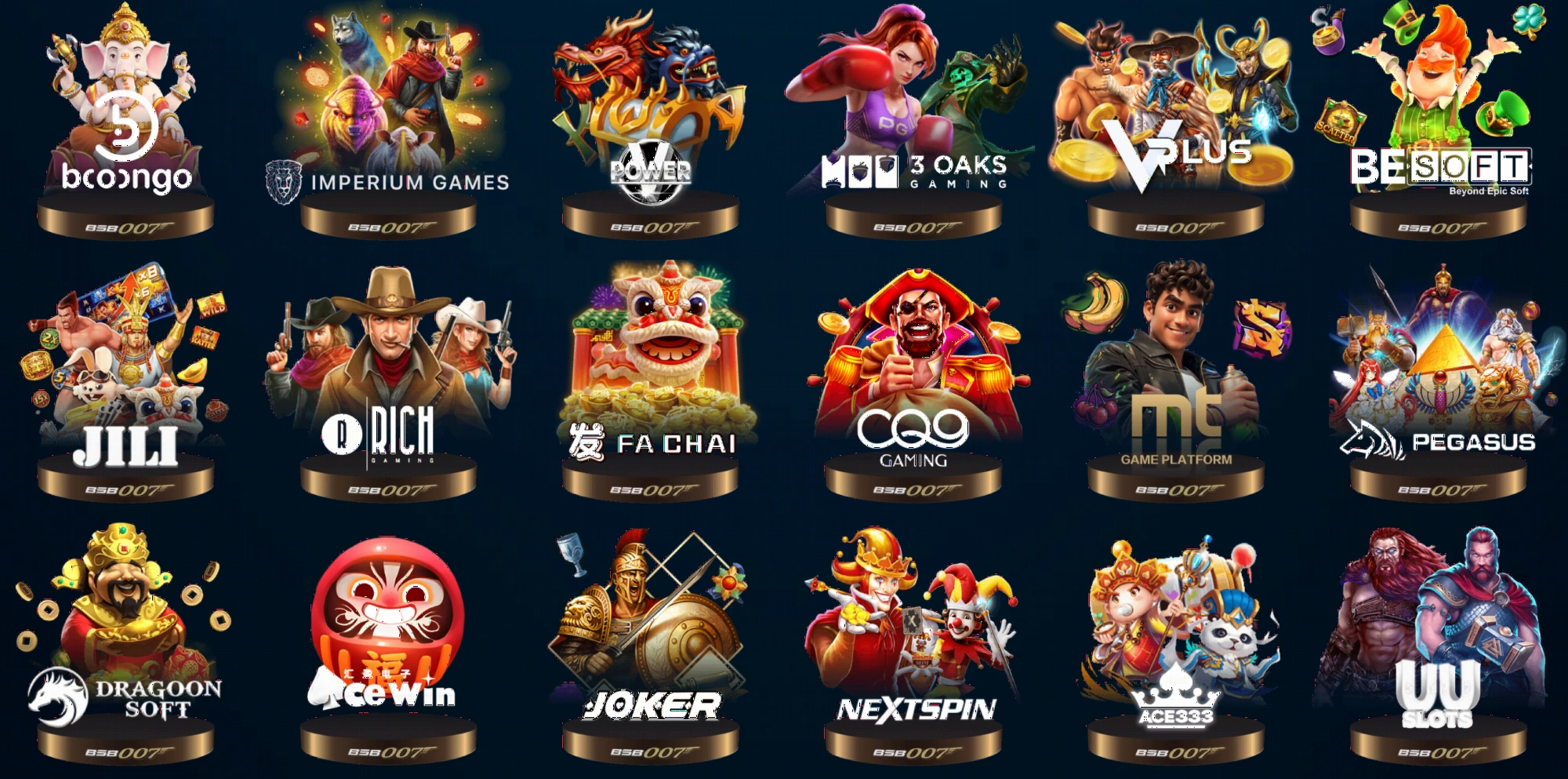 BSB007 Casino game library with 800+ titles including pokies and live casino